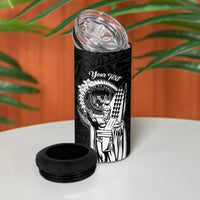 Personalized Hawaii King Kamehameha 4 in 1 Can Cooler Tumbler Flag Polynesian Pattern LT01 - Polynesian Pride