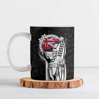 Personalized Hawaii King Kamehameha Ceramic Mug Flag Polynesian Pattern LT01 Black - Polynesian Pride