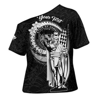 Personalized Hawaii King Kamehameha Cross Shoulder Shirt Flag Polynesian Pattern LT01 - Polynesian Pride