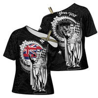 Personalized Hawaii King Kamehameha Cross Shoulder Shirt Flag Polynesian Pattern LT01 - Polynesian Pride