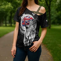 Personalized Hawaii King Kamehameha Cross Shoulder Shirt Flag Polynesian Pattern LT01 - Polynesian Pride