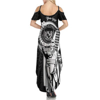 Personalized Hawaii King Kamehameha Family Matching Summer Maxi Dress and Hawaiian Shirt Flag Polynesian Pattern LT01 - Polynesian Pride
