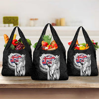Hawaii King Kamehameha Grocery Bag Flag Polynesian Pattern LT01 3-pack One Size Black - Polynesian Pride