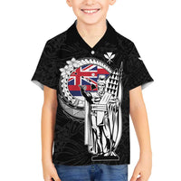 Personalized Hawaii King Kamehameha Kid Hawaiian Shirt Flag Polynesian Pattern LT01 Kid Black - Polynesian Pride