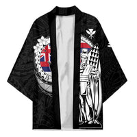 Personalized Hawaii King Kamehameha Kimono Flag Polynesian Pattern LT01 Unisex Black - Polynesian Pride