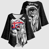 Personalized Hawaii King Kamehameha Kimono Sleeve Blouse Flag Polynesian Pattern LT01 - Polynesian Pride