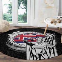 Hawaii King Kamehameha Round Carpet Flag Polynesian Pattern LT01 - Polynesian Pride