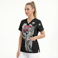 Personalized Hawaii King Kamehameha Scrub Top Flag Polynesian Pattern LT01 - Polynesian Pride