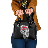 Hawaii King Kamehameha Shoulder Handbag Flag Polynesian Pattern LT01 One Size Black - Polynesian Pride