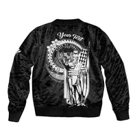 Personalized Hawaii King Kamehameha Sleeve Zip Bomber Jacket Flag Polynesian Pattern LT01 - Polynesian Pride