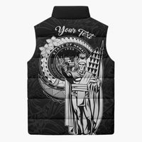 Personalized Hawaii King Kamehameha Sleeveless Puffer Jacket Flag Polynesian Pattern LT01 - Polynesian Pride