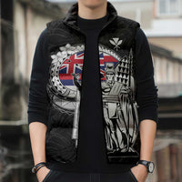 Personalized Hawaii King Kamehameha Sleeveless Puffer Jacket Flag Polynesian Pattern LT01 - Polynesian Pride
