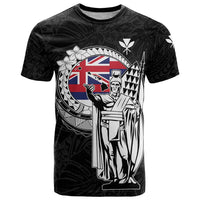 Personalized Hawaii King Kamehameha T Shirt Flag Polynesian Pattern LT01 Black - Polynesian Pride