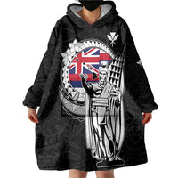 Personalized Hawaii King Kamehameha Wearable Blanket Hoodie Flag Polynesian Pattern LT01 - Polynesian Pride