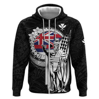 Personalized Hawaii King Kamehameha Zip Hoodie Flag Polynesian Pattern LT01 Zip Hoodie Black - Polynesian Pride