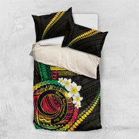 Vanuatu Independence Day Bedding Set Yumi 45th Hapi Indipendens Dei LT01 US Twin 172cm x 218cm Black - Polynesian Pride