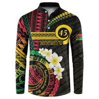 Vanuatu Independence Day Button Sweatshirt Yumi 45th Hapi Indipendens Dei LT01 Black - Polynesian Pride