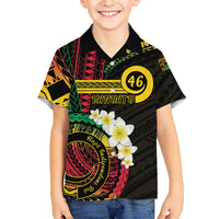 Vanuatu Independence Day Family Matching Off Shoulder Maxi Dress and Hawaiian Shirt Yumi 46th Hapi Indipendens Dei LT01 Son's Shirt Black - Polynesian Pride
