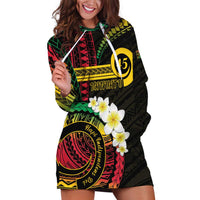 Vanuatu Independence Day Hoodie Dress Yumi 46th Hapi Indipendens Dei LT01 Black - Polynesian Pride