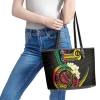 Vanuatu Independence Day Leather Tote Bag Yumi 45th Hapi Indipendens Dei LT01