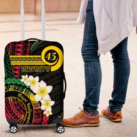 Vanuatu Independence Day Luggage Cover Yumi 45th Hapi Indipendens Dei LT01 Black - Polynesian Pride