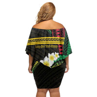 Vanuatu Independence Day Off Shoulder Short Dress Yumi 45th Hapi Indipendens Dei LT01 - Polynesian Pride