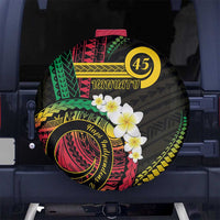 Vanuatu Independence Day Spare Tire Cover Yumi 45th Hapi Indipendens Dei LT01 No hole Black - Polynesian Pride