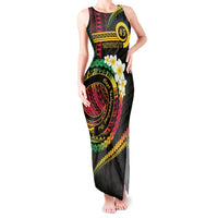 Vanuatu Independence Day Tank Maxi Dress Yumi 45th Hapi Indipendens Dei LT01 Women Black - Polynesian Pride