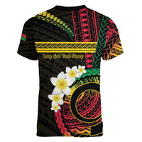 Vanuatu Independence Day Women V-Neck T-Shirt Yumi 45th Hapi Indipendens Dei LT01