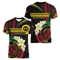 Vanuatu Independence Day Women V-Neck T-Shirt Yumi 45th Hapi Indipendens Dei LT01