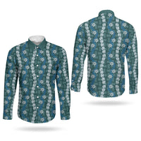 Pikake Maile Tiare Lei Couples Matching Tank Maxi Dress and Long Sleeve Button Shirt Polu Lauhala Pattern LT01 - Polynesian Pride