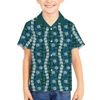 Pikake Maile Tiare Lei Family Matching Puletasi and Hawaiian Shirt Polu Lauhala Pattern