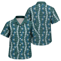 Pikake Maile Tiare Lei Family Matching Summer Maxi Dress and Hawaiian Shirt Polu Lauhala Pattern LT01 Son's Shirt Blue - Polynesian Pride