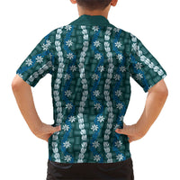 Pikake Maile Tiare Lei Kid Hawaiian Shirt Polu Lauhala Pattern LT01 - Polynesian Pride