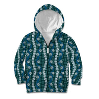 Pikake Maile Tiare Lei Kid Hoodie Polu Lauhala Pattern