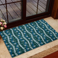 Pikake Maile Tiare Lei Rubber Doormat Polu Lauhala Pattern