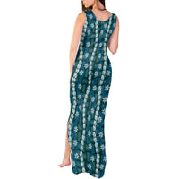 Pikake Maile Tiare Lei Tank Maxi Dress Polu Lauhala Pattern