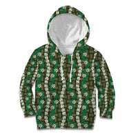 Pikake Maile Tiare Lei Kid Hoodie Omaomao Lauhala Pattern