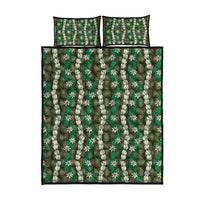 Pikake Maile Tiare Lei Quilt Bed Set Omaomao Lauhala Pattern