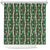 Pikake Maile Tiare Lei Shower Curtain Omaomao Lauhala Pattern