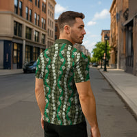 Pikake Maile Tiare Lei Zipper Polo Shirt Omaomao Lauhala Pattern