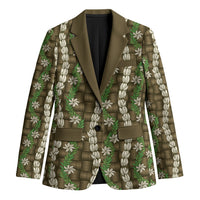 Pikake Maile Tiare Lei Blazer Natural Lauhala Pattern