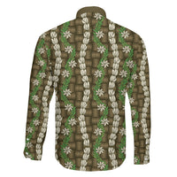 Pikake Maile Tiare Lei Family Matching Puletasi and Hawaiian Shirt Natural Lauhala Pattern LT01 Son's Shirt Brown - Polynesian Pride