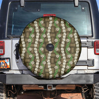 Pikake Maile Tiare Lei Spare Tire Cover Natural Lauhala Pattern