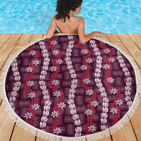 Pikake Maile Tiare Lei Beach Blanket Akala Lauhala Pattern