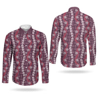 Pikake Maile Tiare Lei Couples Matching Short Sleeve Bodycon Dress and Long Sleeve Button Shirt Akala Lauhala Pattern LT01 - Polynesian Pride