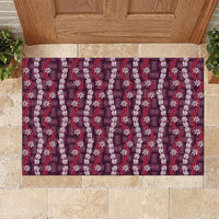 Pikake Maile Tiare Lei Rubber Doormat Akala Lauhala Pattern