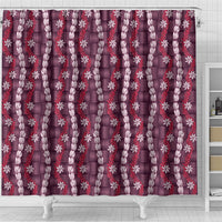 Pikake Maile Tiare Lei Shower Curtain Akala Lauhala Pattern