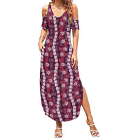 Pikake Maile Tiare Lei Summer Maxi Dress Akala Lauhala Pattern