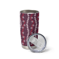 Pikake Maile Tiare Lei Tumbler Cup Akala Lauhala Pattern